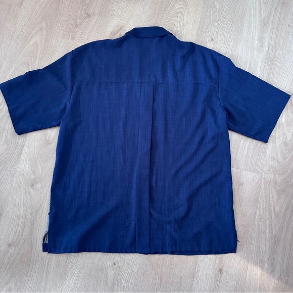 Men’s Cool Retro Tony Soprano 3X Button Down Shirt- Navy - Picture 3 of 7